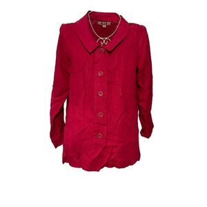 GREAT CONDITION STUNNING Flax Linen FLAX Designs  Linen  Maroon/ pink Womens But